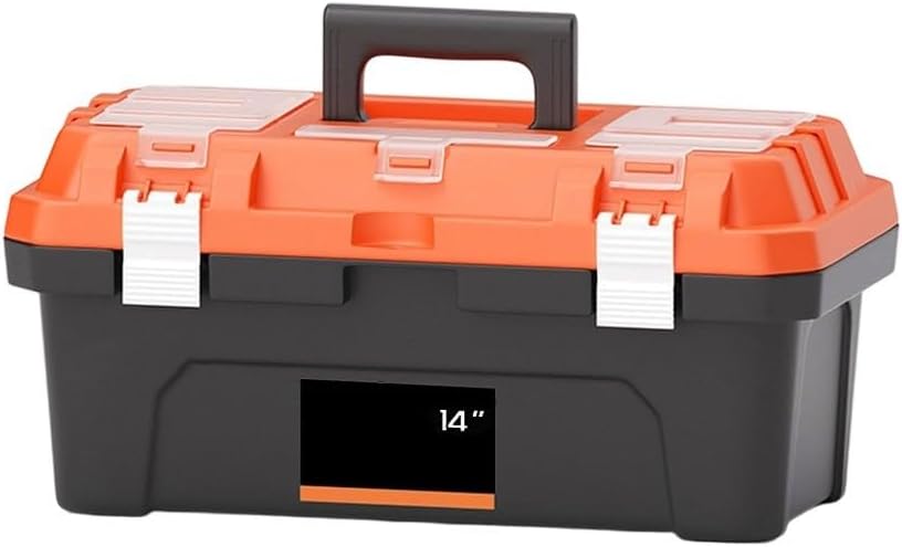  Boîte à Outils Double Couche Avec Nervures Renforcées Pour Le Rangement Et La Réparation Des Outils D'électricien, étui En Polypropylène Avec Bacs Pour Accessoires D'atelier à Domicile (48,3 Cm)