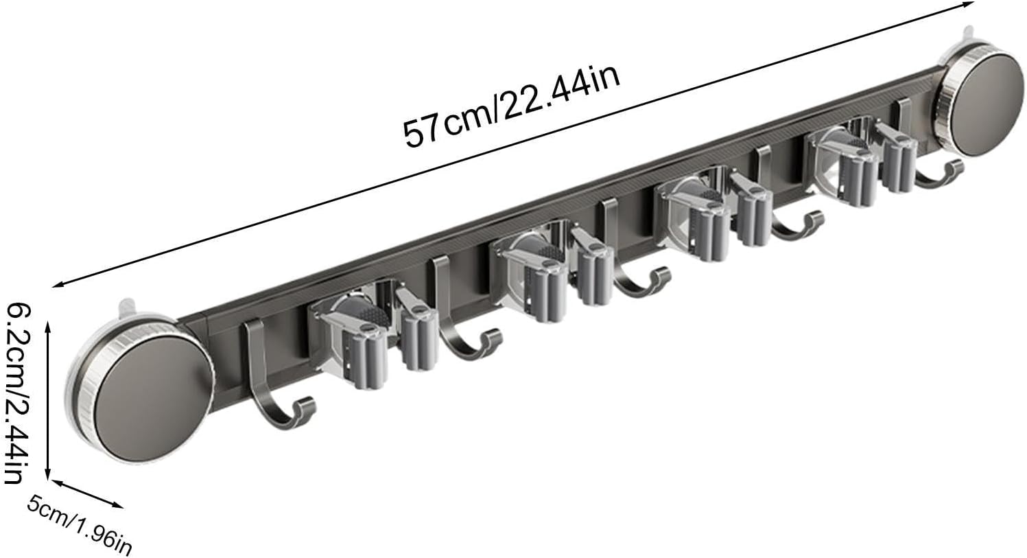 GENERIC Support Mural Pour Balai – Ventouse Robuste Et Antirouille – Pour Maison, Dortoir, Appartement, Chambre à Coucher, Salon, Salle De Bain