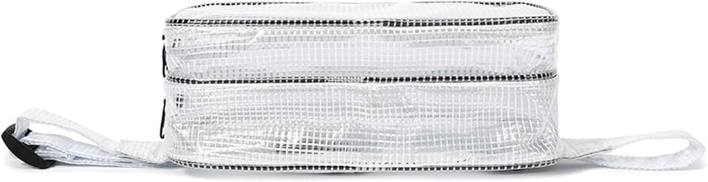  Sac Banane Transparent Réglable, Léger, Pour Voyage, Déplacement, Rangement D'équipement, Rangement En Maille Transparente