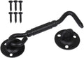  OUNONA Loquet à Crochet En Acier Inoxydable Mat Noir Serrure De Sécurité Pour Porte De Grange Et Fenêtre Verrouillage Solide Pour Portail Coulissant Quincaillerie De Fenêtre