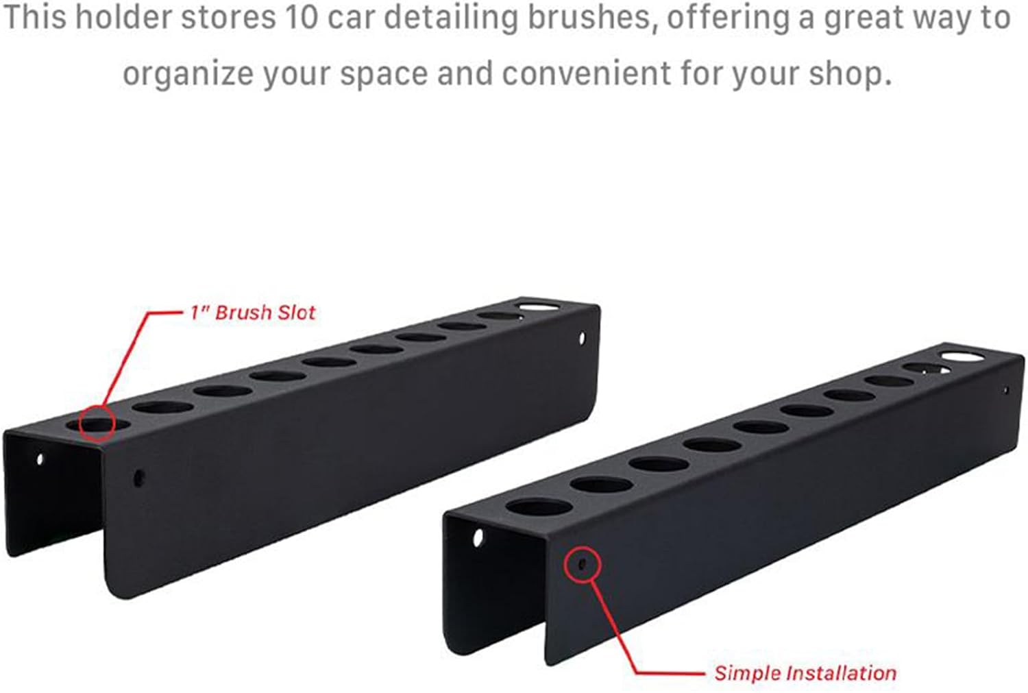 GENERIC Organiseur Rectangulaire Pour Brosses De Nettoyage De Voiture - Fixation Murale - Pour Fournitures D'entretien Automobile, Espaces De Travail Intérieurs Et Extérieurs, Garage, Chambre, échelle, Jardin
