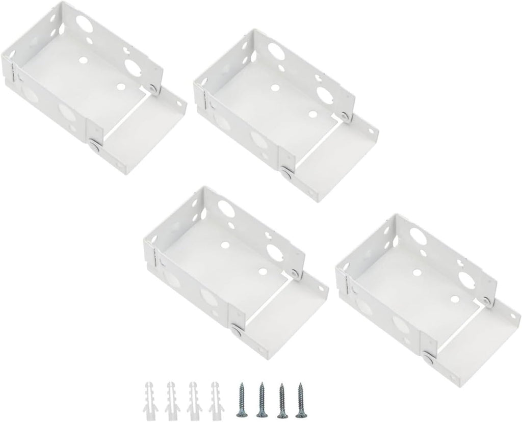  Supports De Traitements De Fenêtre Blancs 4 Pièces, Matériel De Rideau De Fenêtre Pour Une Installation Facile Et Une Durabilité Stable, Supports De De Stores Enrouleurs