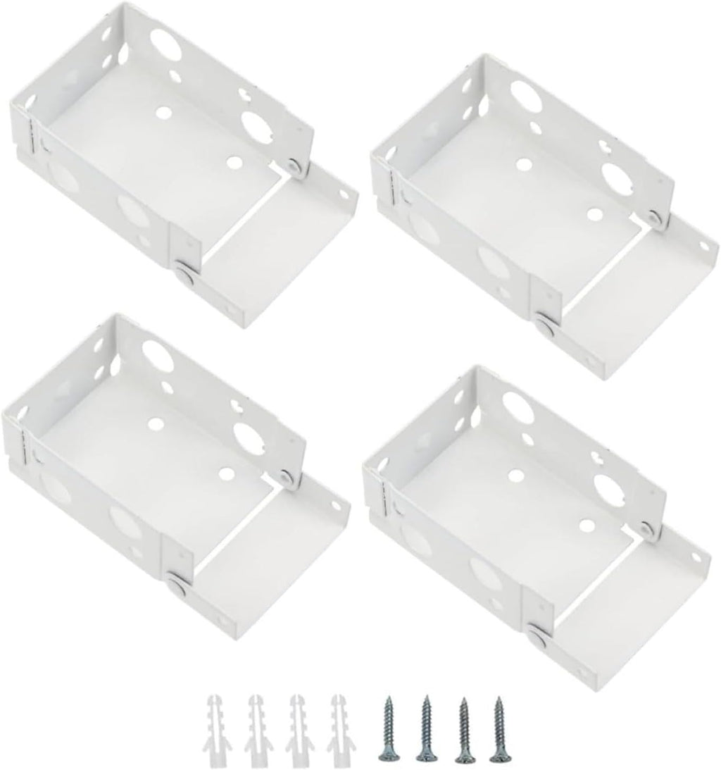  Supports De Traitements De Fenêtre Blancs 4 Pièces, Matériel De Rideau De Fenêtre Pour Une Installation Facile Et Une Durabilité Stable, Supports De De Stores Enrouleurs