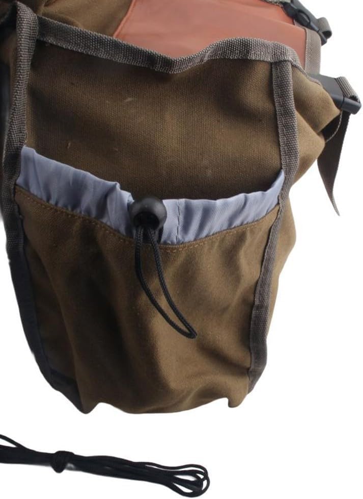  Grand Sac En Toile Avec Bordure En Cuir Pour Sacoches Arrière Compatible Avec Vélos électriques De Route, Montagne, Pour Les Trajets Et Le Shopping, Vert (camel)