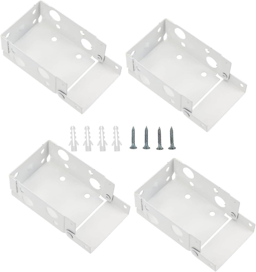  Supports De Traitements De Fenêtre Blancs 4 Pièces, Matériel De Rideau De Fenêtre Pour Une Installation Facile Et Une Durabilité Stable, Supports De De Stores Enrouleurs