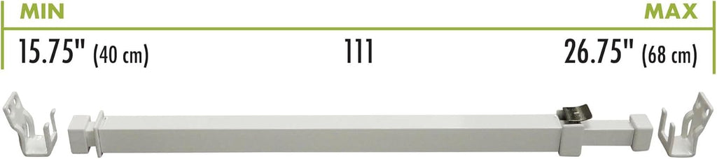  Ideal Security BK111W Adjustable Security Bar For Patio Or Window Door With Child Safety Lock, White, 40-68 Cm