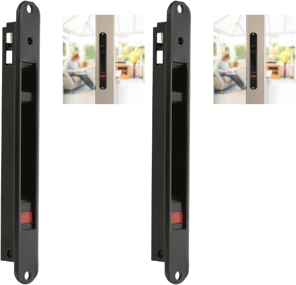  Amig - Recessed Lock For Aluminium Windows And Sliding Doors - Recessed Hook Lock - Dimensions: 174 X 23 Mm - Colour White - Rounded Edge - Installation With Screws