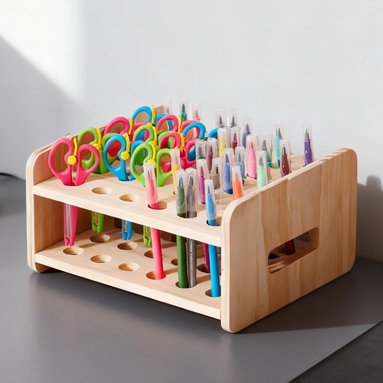 Genérico Étagère De Rangement Multi-usages, Support Organisateur De Ciseaux à 30 Emplacements, Brosse De Salon Professionnelle Et Support De Maquillage, Construction Robuste Pour Une Disposition De