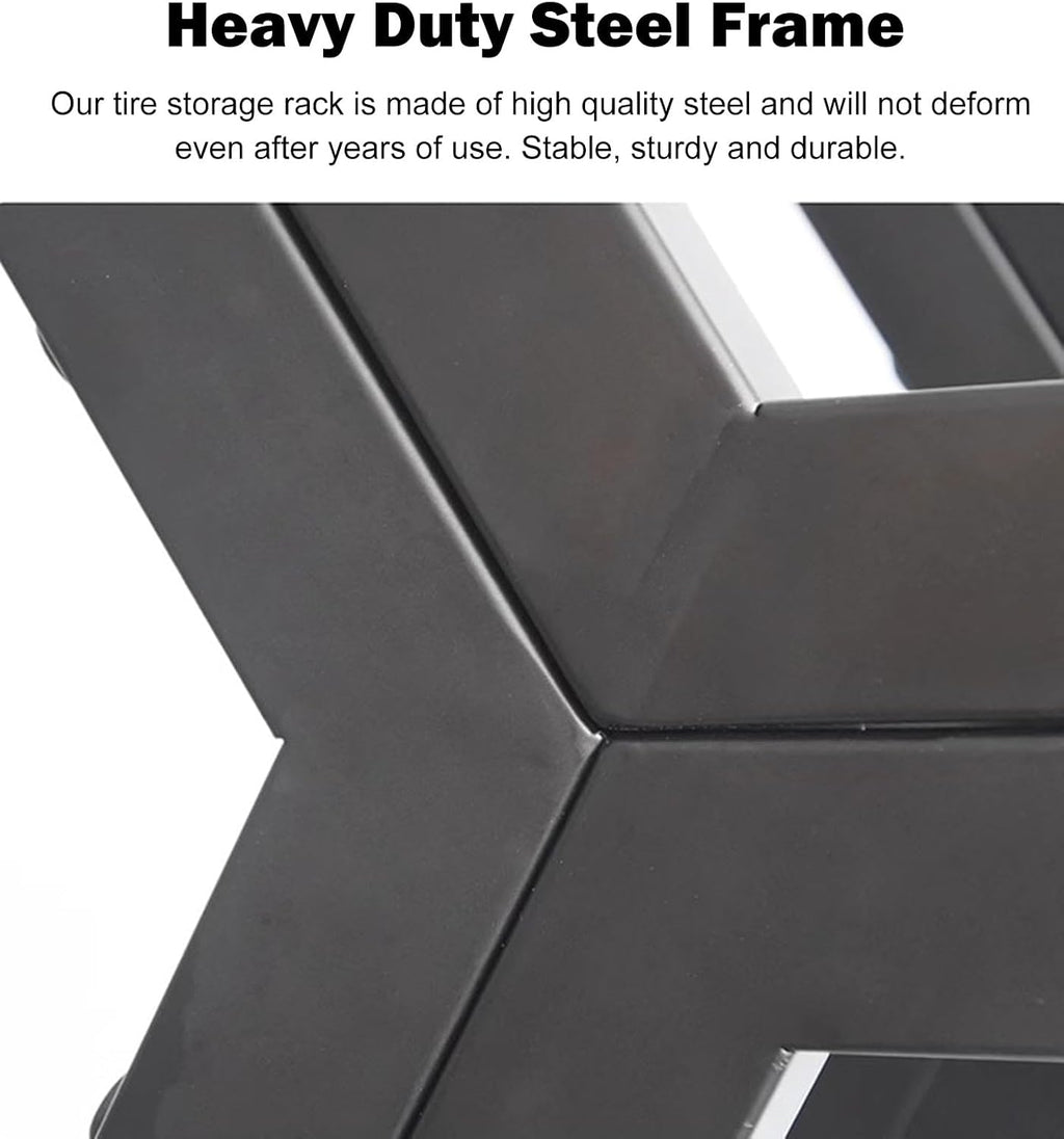  Générique Présentoir Multi-Jantes Robuste, Support De Rangement Hexagonal Empilable Pour Pneus, étagères Pour Roues De Véhicule, Montage Facile (3+2) Pour L'organisation Du Garage à Domicile.