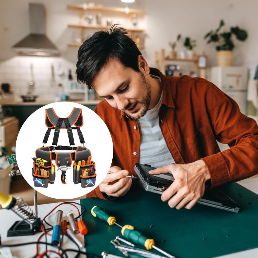 Porte-outils Réglables De Résistance Industrielle Avec Poches Magnétiques Renforcées Par Ceinture