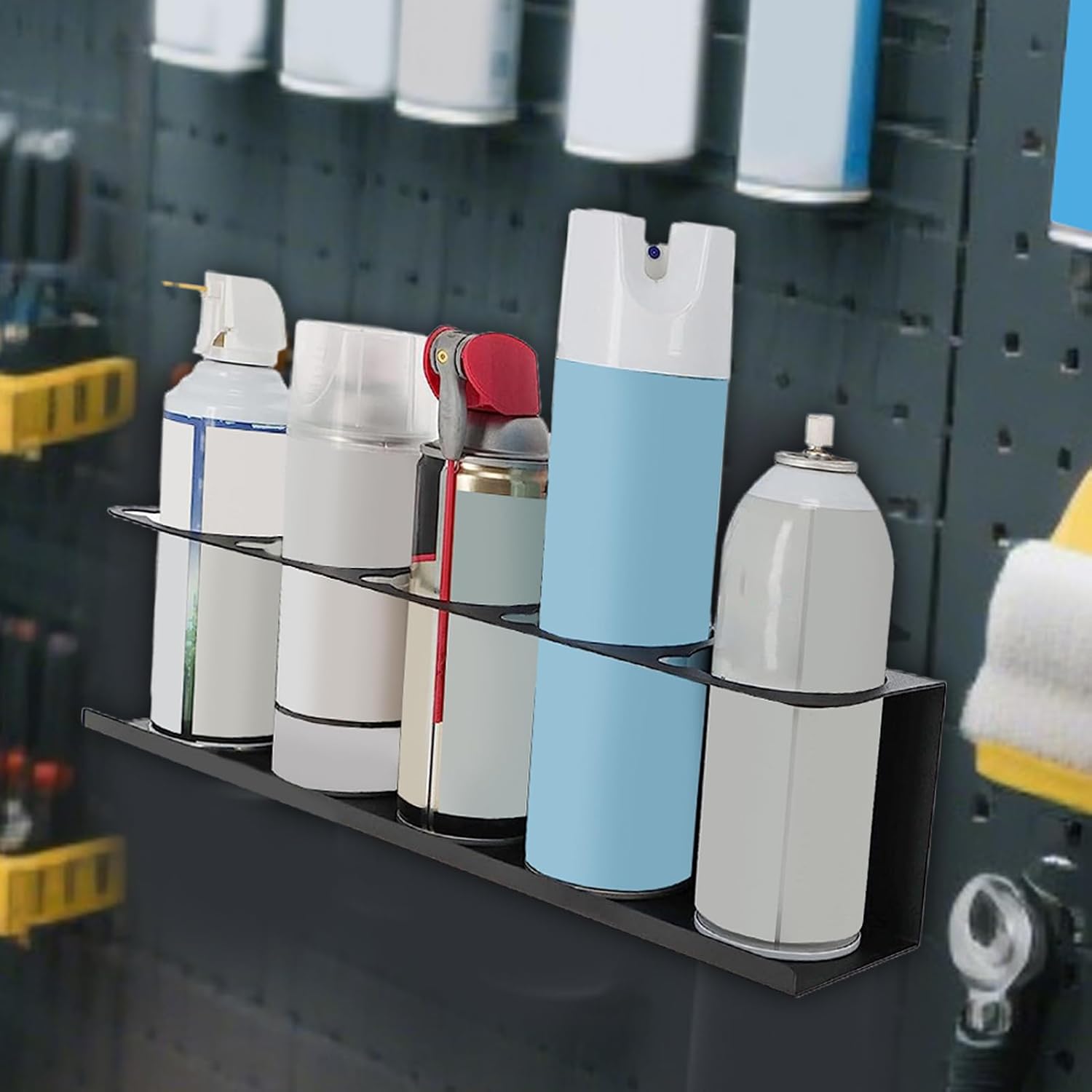 GENERIC Support De Tube De Calfeutrage – Rangement Mural D'atelier – Support De Flacon Pulvérisateur Monté Sur Table Pour Clé, Tournevis, Pour Atelier, Garage, Maison