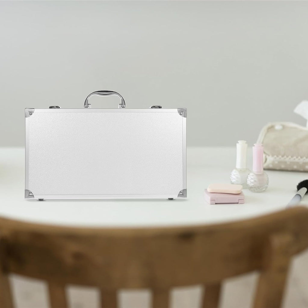  YARNOW Mallette Rigide En Alliage D'aluminium Blanche Grosse Capacité, Légère Et Facile à Transporter, Pour Outils Et Usage Extérieur