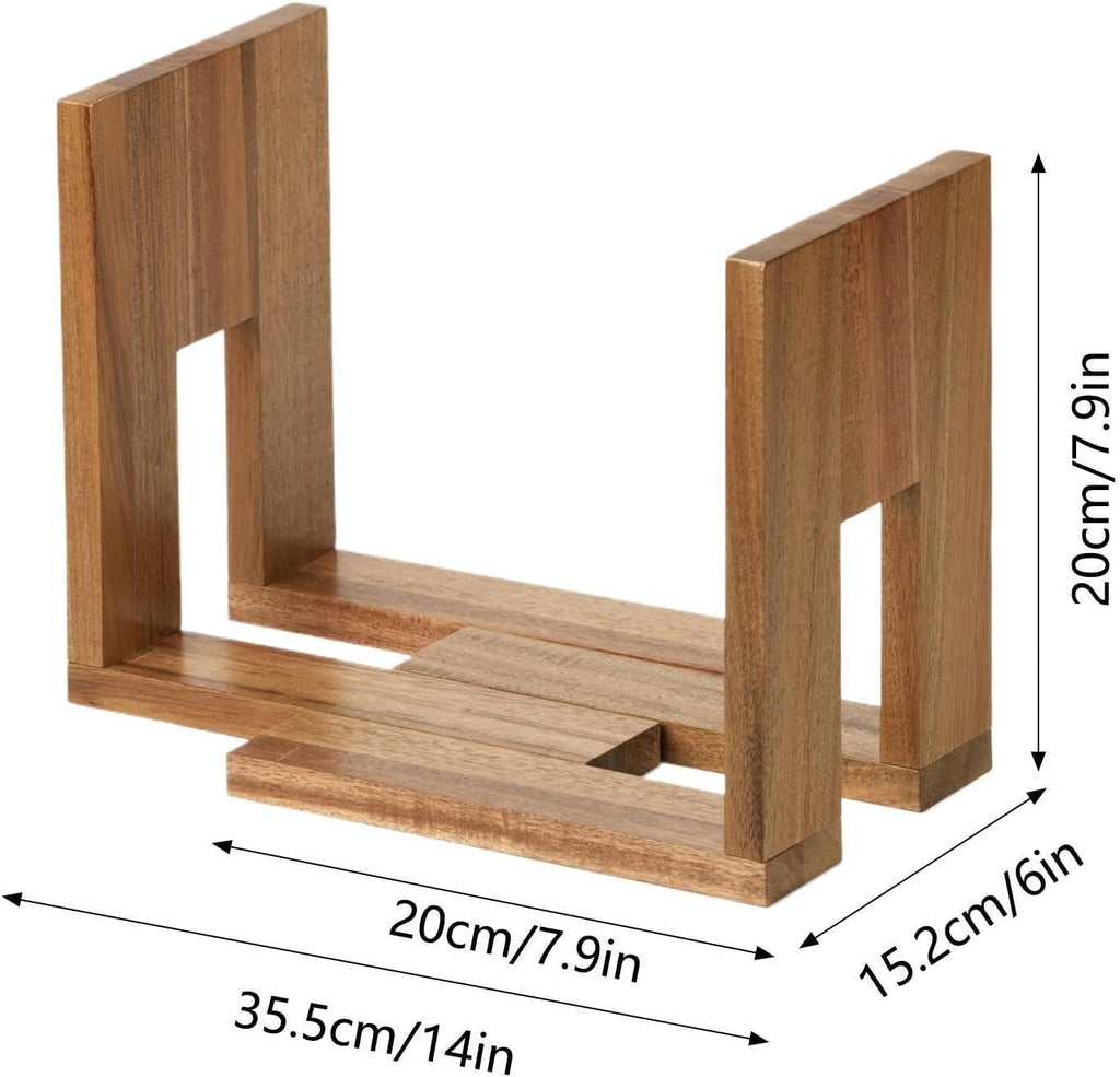  Generisch Étagère à Panneaux, Réglable Et Extensible, En Bois, Pour Livres, Magazines, Dossiers, Bureau, Bibliothèque, Armoire, Salon, Chambre à Coucher