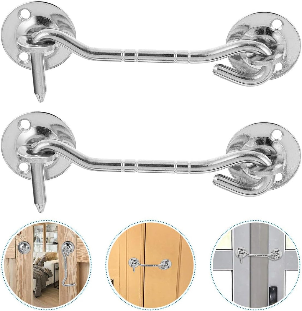  Jojofuny 2 Pièces Crochet De Fenêtre Acier Inoxydable Verrouillage Ancien Résistance Vent Quincaillerie Pour Fenêtre Installation Facile Finition