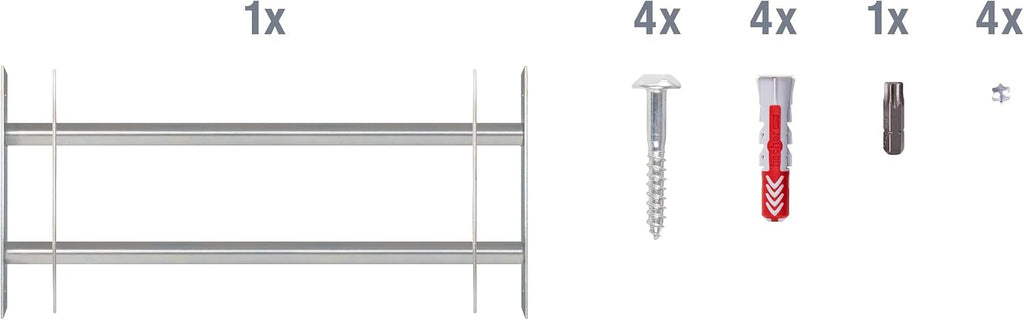  Alberts 563684 Secorino Basic Style Window Grille | Sliding For External Windows | Burglar Protection Grille | Galvanised In Blue | 300 X 700-1050 Mm