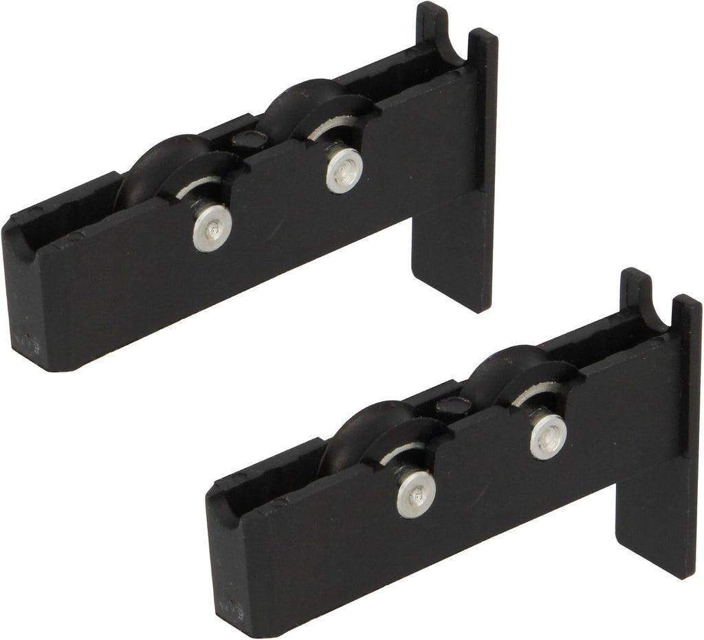  Amig - Roulement De Fenêtre | 2 Unités | 56x14mm | 2 Roues | Boîtier En Nylon Avec Roulements à Billes | Pour Fenêtres Coulissantes | Nylon Noir