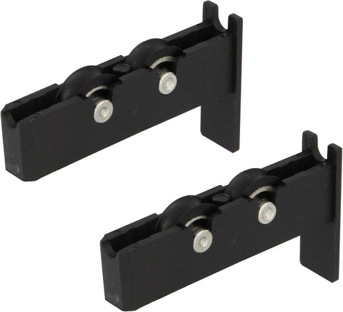  Amig - Roulement De Fenêtre | 2 Unités | 56x14mm | 2 Roues | Boîtier En Nylon Avec Roulements à Billes | Pour Fenêtres Coulissantes | Nylon Noir