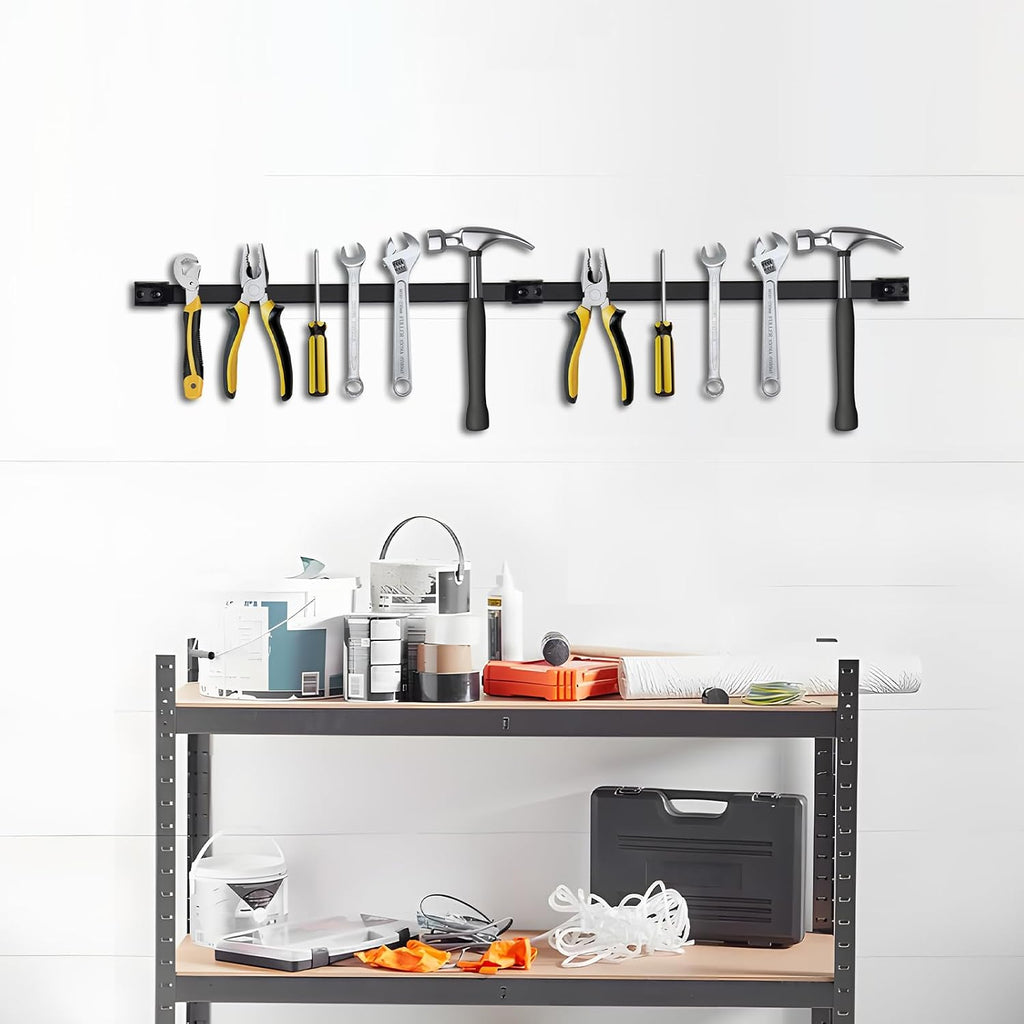  Lot De 4 Supports Magnétiques De 30,5 Cm, Barre Magnétique Avec Revêtement En PVC Pour Garage, Organisateur D'outils De Garage, Bande De Suspension, Support Magnétique Robuste, Facile à