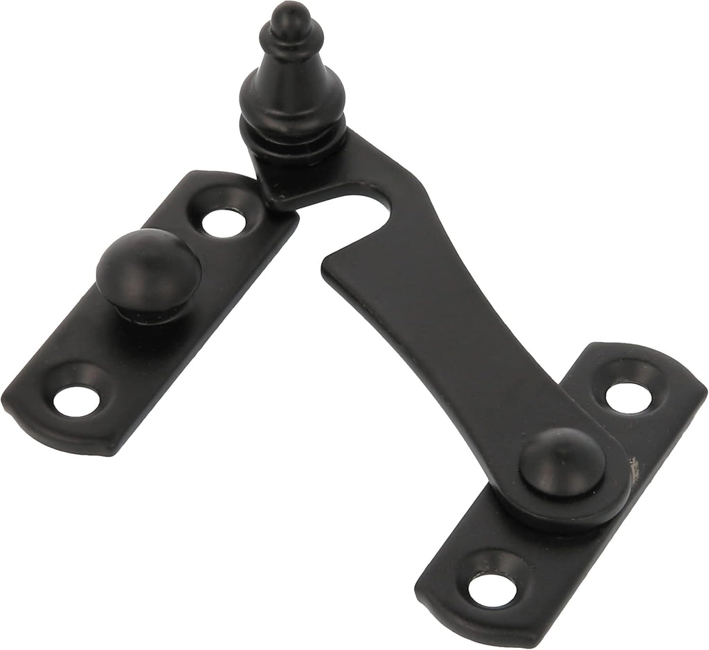  Amig - Black Knocker For Shutters With Reverse Attachment Mod. 3-75 X 46 Mm - Anti-shock And Breakage Safety Lock For Windows - Made Of Steel - With Screws