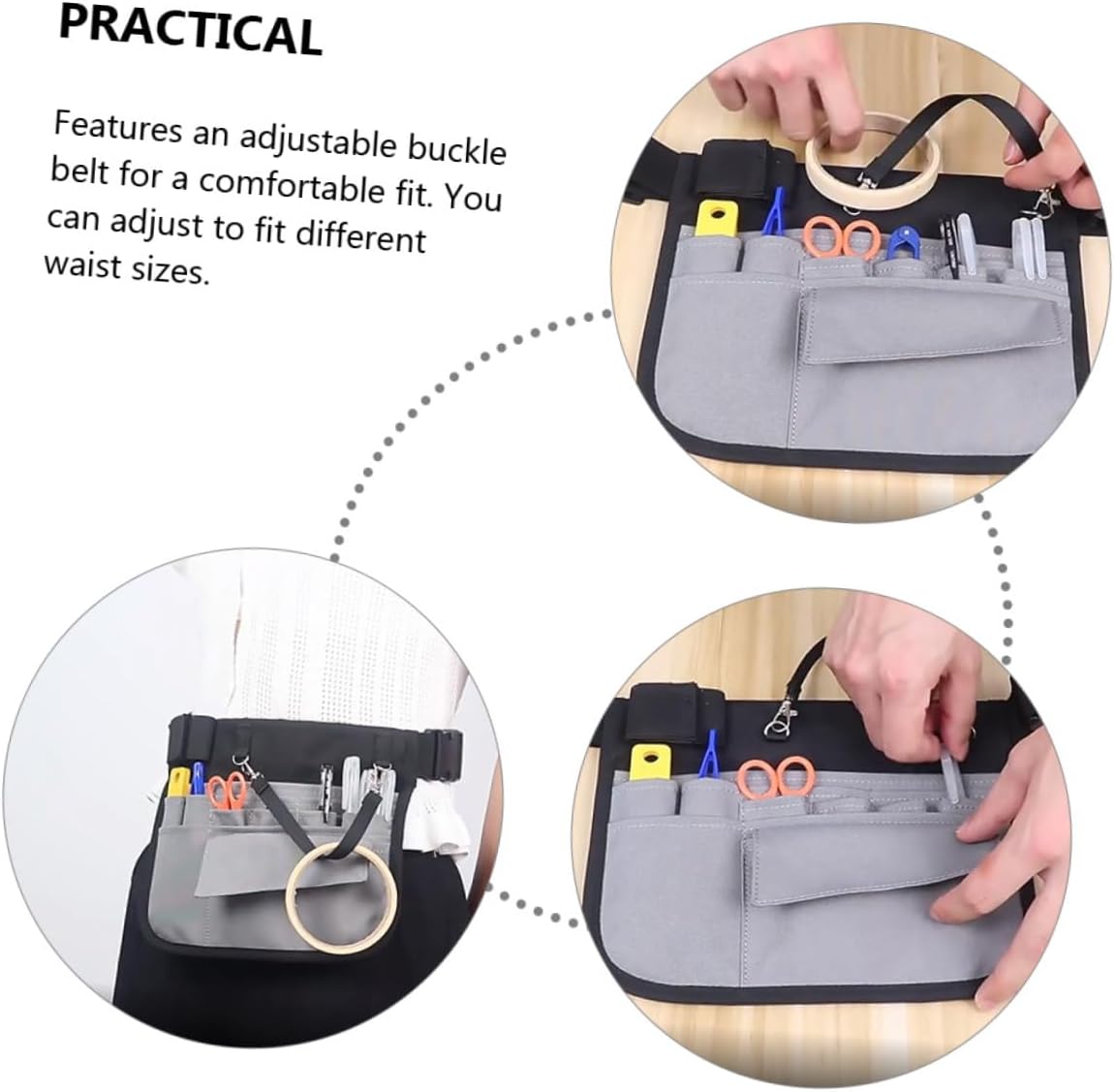  VALICLUD Ceinture Utilitaire Avec Multiples Poches Banane Pour Outils Pochette De Service Pour Jardinage Ceinture Porte-Outils Avec Bandoulière Amovible