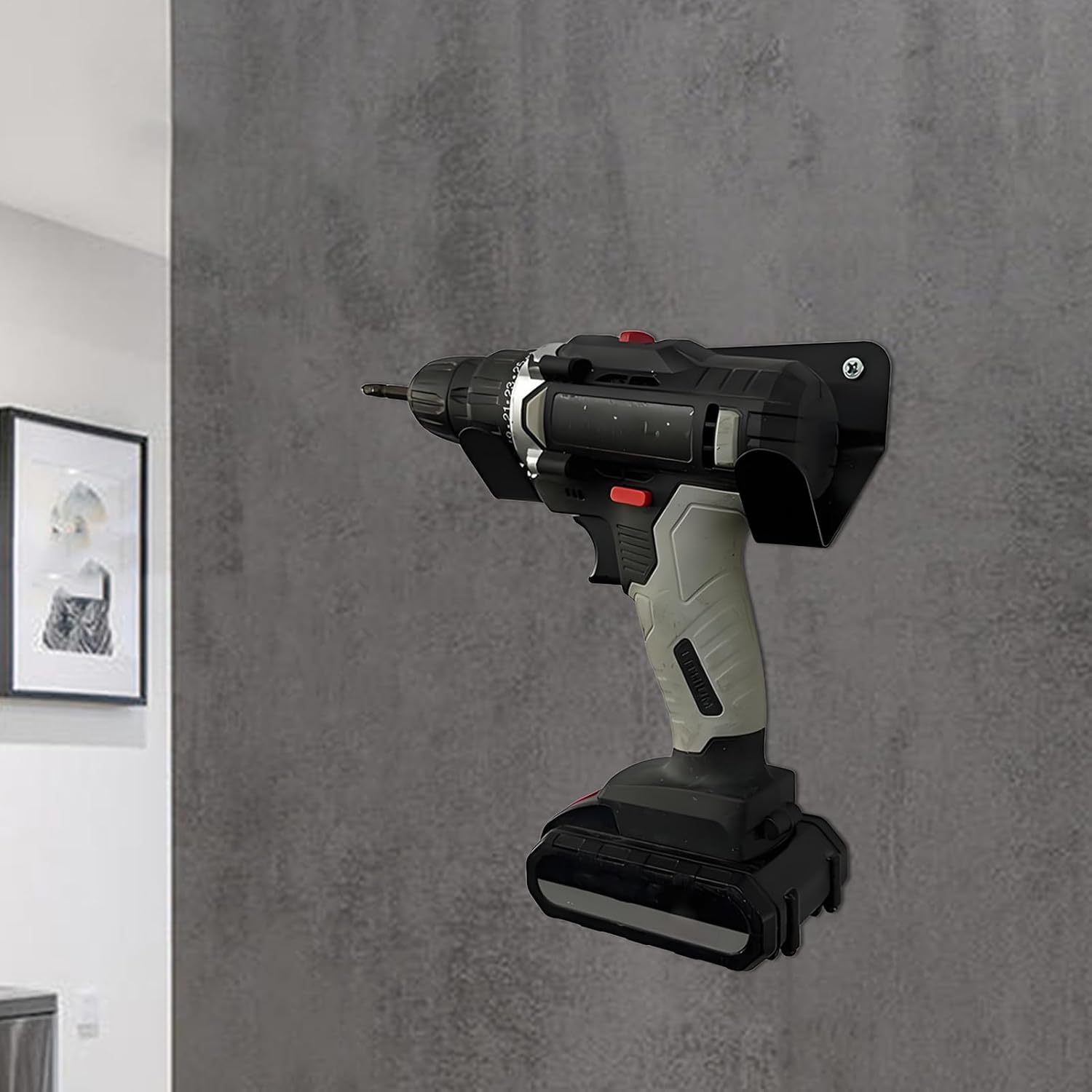  Générique Porte-Perceuse Mural | Porte-Outils Sans Fil Monté Au Mur | Rangement Robust Pour Abri Atelier Chantier Camion Utilitaire Garage Maison Atelier Solutions Stockage