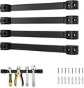  Lot De 4 Supports Magnétiques De 30,5 Cm, Barre Magnétique Avec Revêtement En PVC Pour Garage, Organisateur D'outils De Garage, Bande De Suspension, Support Magnétique Robuste, Facile à