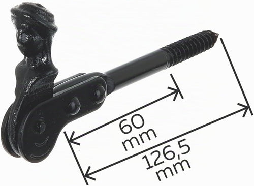  Alberts 307103 Shepherdess Head Shutter Stop | Screw Or Seal | Black Lacquered | 126.5 Mm