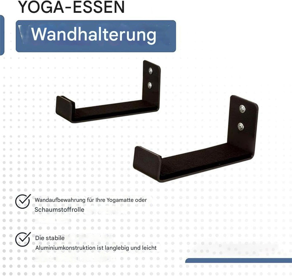  Lot De 2 Supports Muraux Pour Tapis De Yoga - Accessoires De Fitness Pour Bandes De Résistance - Rouleau En Mousse - Pour école, Salle De Danse, Salle De Gym, Maison