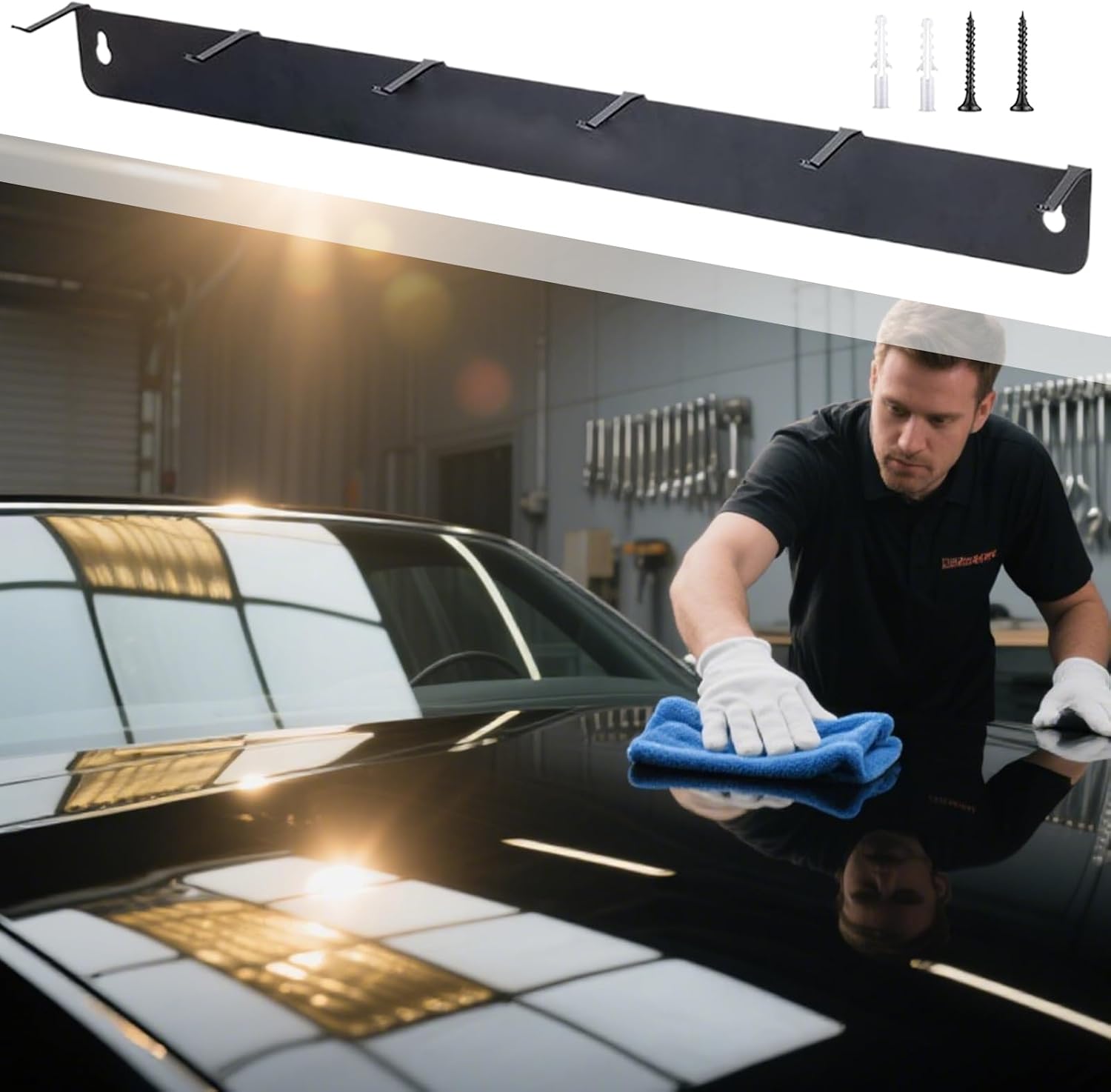  Organisateur De Brosses Détaillant - Organisateur De Détail Automatique Pour Le Garage | Brosse Murale Piège Avec Crochets En Fer, Porte-outil Lourd Pour L'atelier Intérieur, Les Fournitures De Nettoy