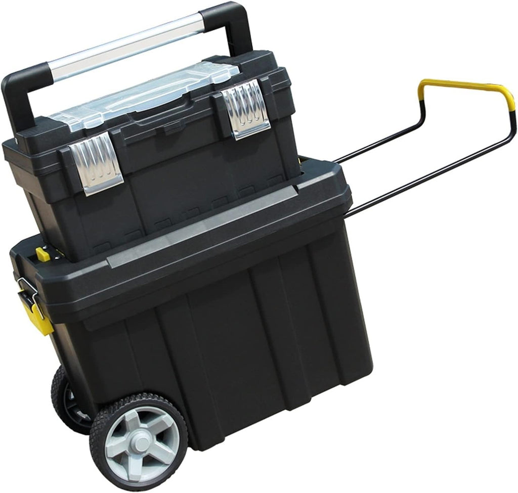 GENERIC Chariot à Outils Et Organisateur De Boîte à Outils Empilable Avec Poignée Télescopique Confortable Coffre De Rangement Parfait Pour Perceuse électrique Et Petites Pièces Boîte à Outils étanc