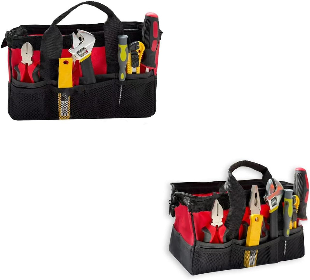  Sac De Rangement Pour Outils Industriels De Grande Capacité, Tissu Noir Renforcé, Bandoulière épaisse Pour Outils Professionnels