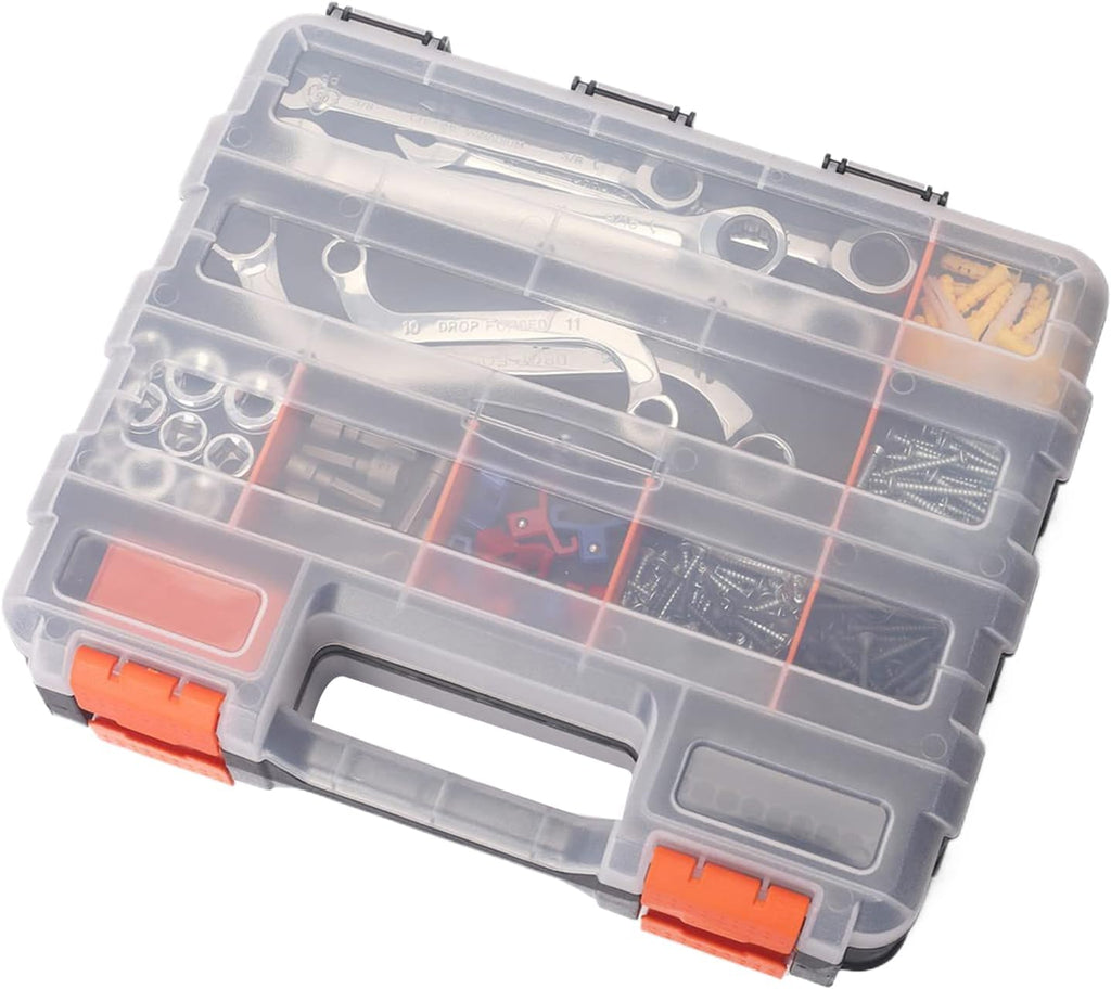 GENERIC Boîte à Outils, Organiseur Transparent à 34 Compartiments – Boîte à Outils Pour Petites Pièces, Boîte à Vis | Pour Atelier, Garage, Matériel De Maison, Boulons, écrous, Forets, Petites Pièces, Bijoux