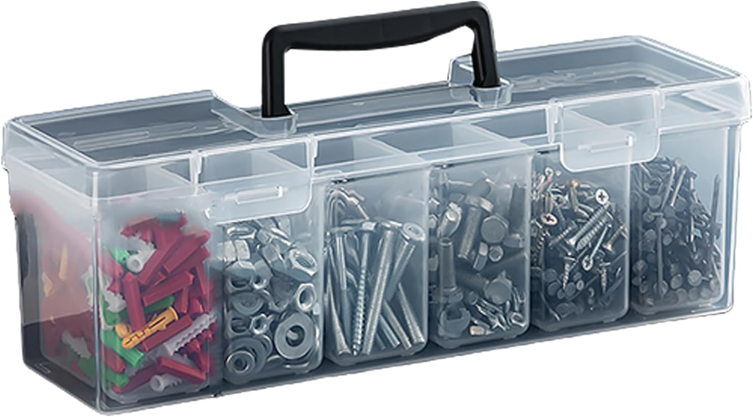  Boîte De Rangement à Outils Multifonction Avec Compartiment Amovible, étui Compact Et Portable Pour La Maison, Le Garage, La Voiture, La Maison