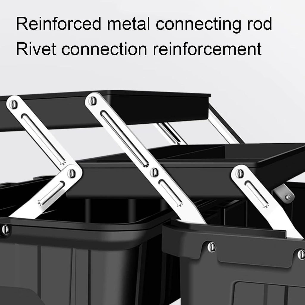  Boîte De Rangement Pour Outils, Organisateur D'outils Et De Rangement | Organiseur De Matériel étanche à 3 Couches | Solution De Rangement Multifonctionnelle De Grande Capacité Et Boucle En Acier