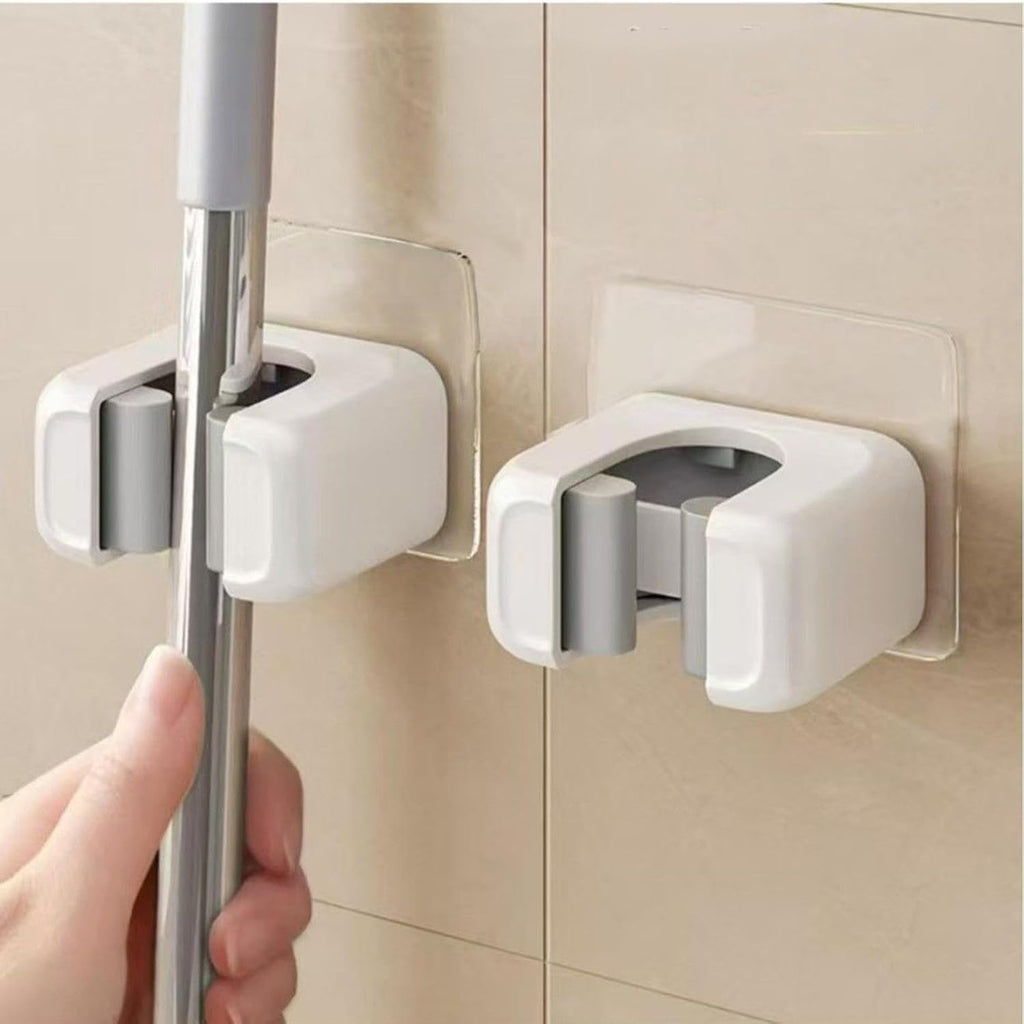  Support Mural Pour Serpillière,Lot De 2 Supports Muraux Gain De Place Robuste - Rangement Pour Outils De Nettoyage Salle De Bain | Pour Pelle Aspirateur Gadgets Maison Bureau Dortoir Camping-Car