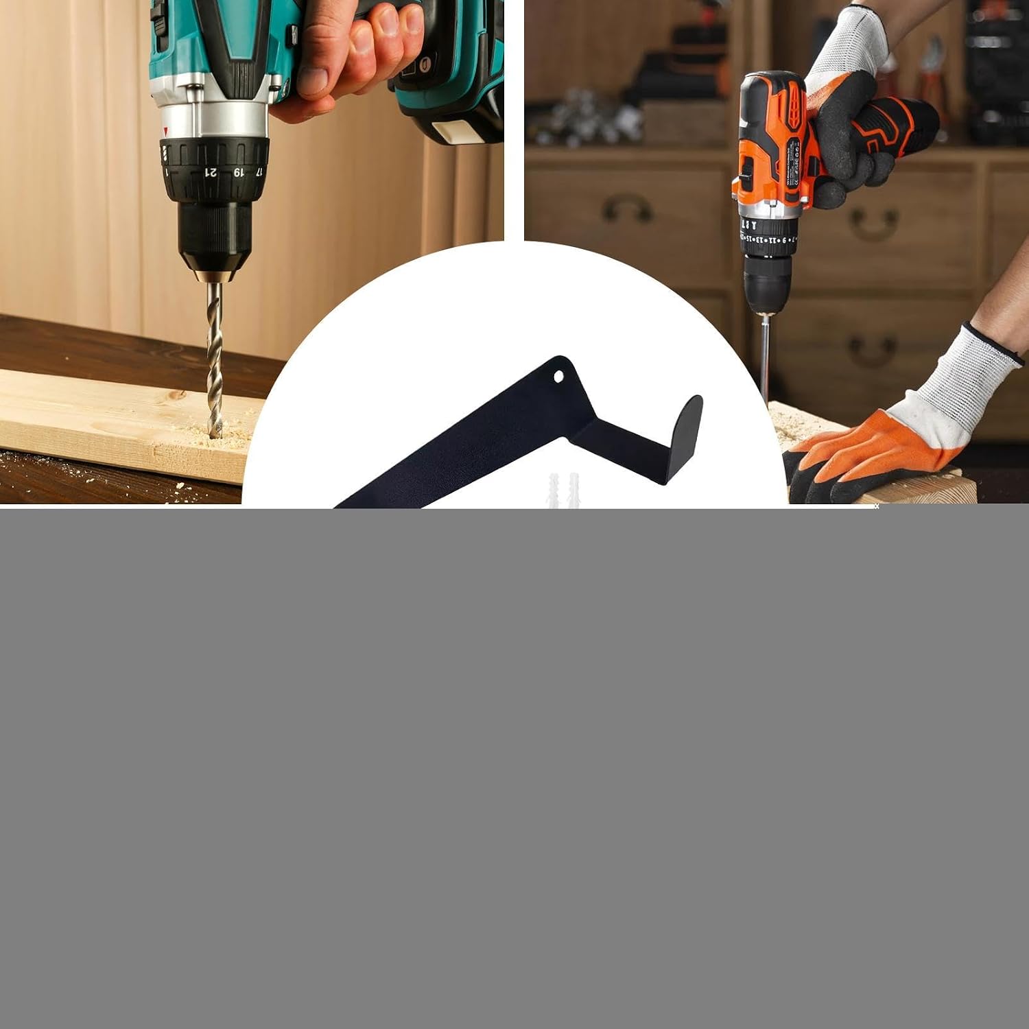  Générique Porte-Perceuse Mural | Porte-Outils Sans Fil Monté Au Mur | Rangement Robust Pour Abri Atelier Chantier Camion Utilitaire Garage Maison Atelier Solutions Stockage