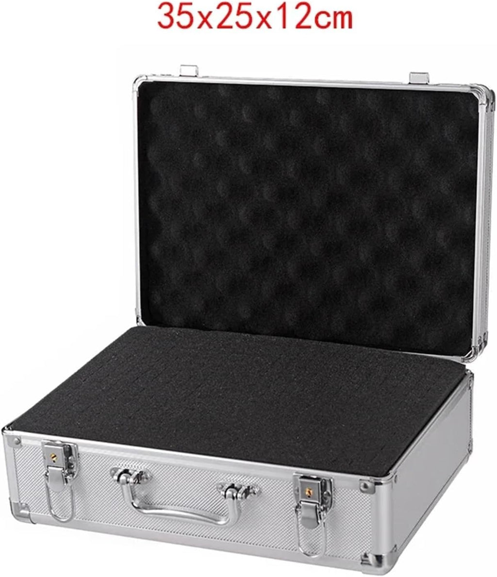  Valise Aluminium Boîte à Outils Portable En Aluminium, équipement De Sécurité, Boîte, Rangement For Instruments, Valise Résistante Aux Chocs Avec éponge(36x20x8cm)
