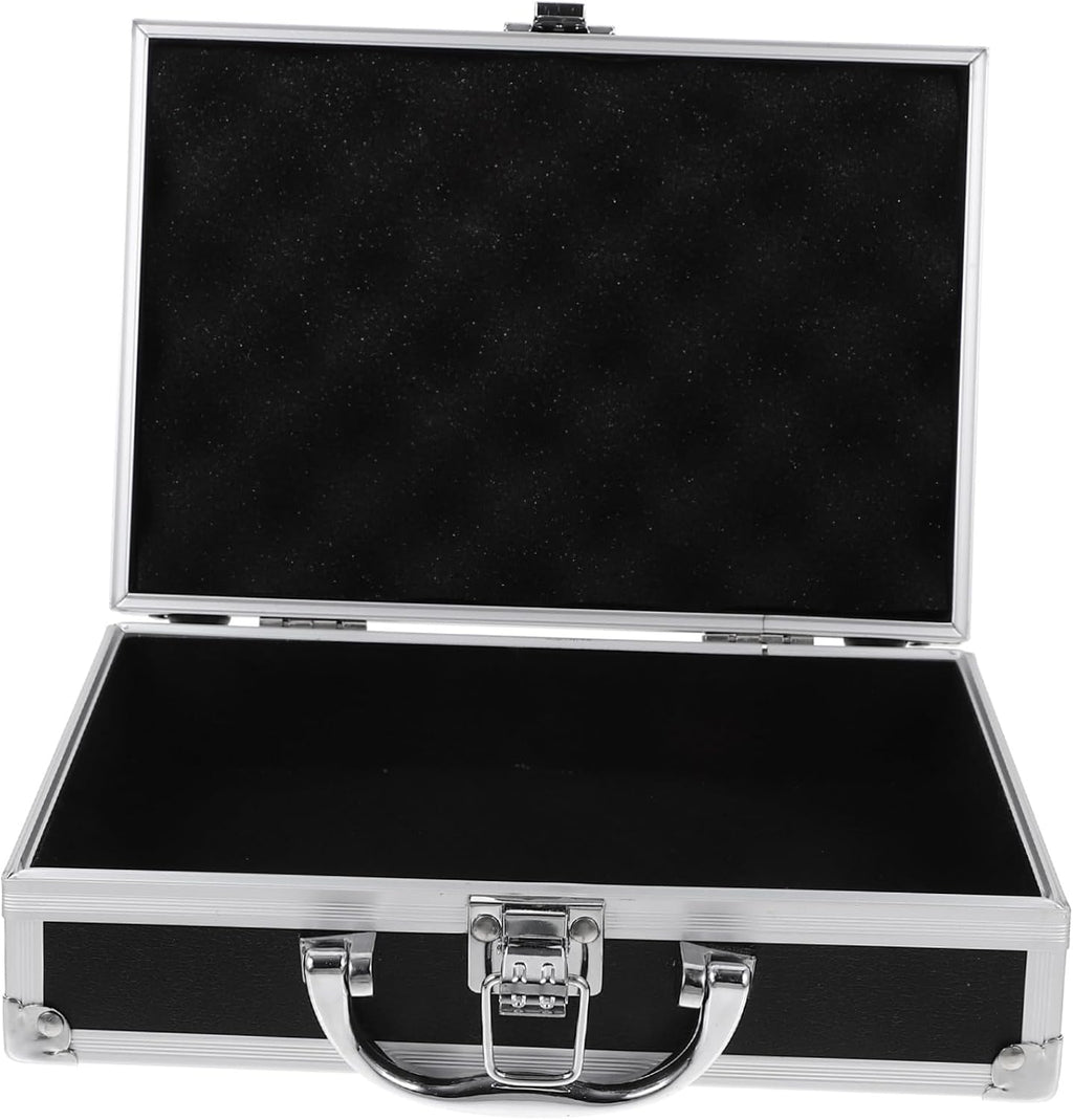  Gatuida Mallette En Alliage D'aluminium Verrouillable Multifonction Poignée Renforcée, Petite Boîte à Outils Portable Noire 23x16x7cm, Rangement Atelier Et Transport Sécurisé