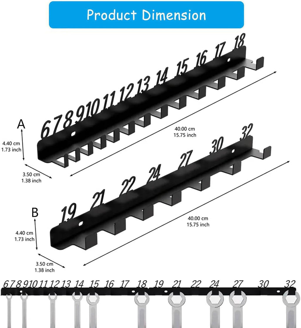  Support De Rangement Pour Clés De Garage, Emplacements Numérotés 6-18, 19-32, 6-32, Durables En Métal, Porte-outils, Emplacements Numérotés, Rangement De Vis