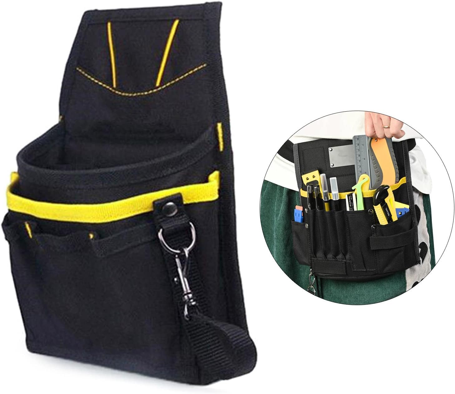  Sac à Outils Portable En Tissu Oxford Pour Voiture Avec Ceinture De Taille, Sacs De Rangement Portables Teintés Pour Fenêtre, Sac à Outils, Pochette Utilitaire Pour Homme