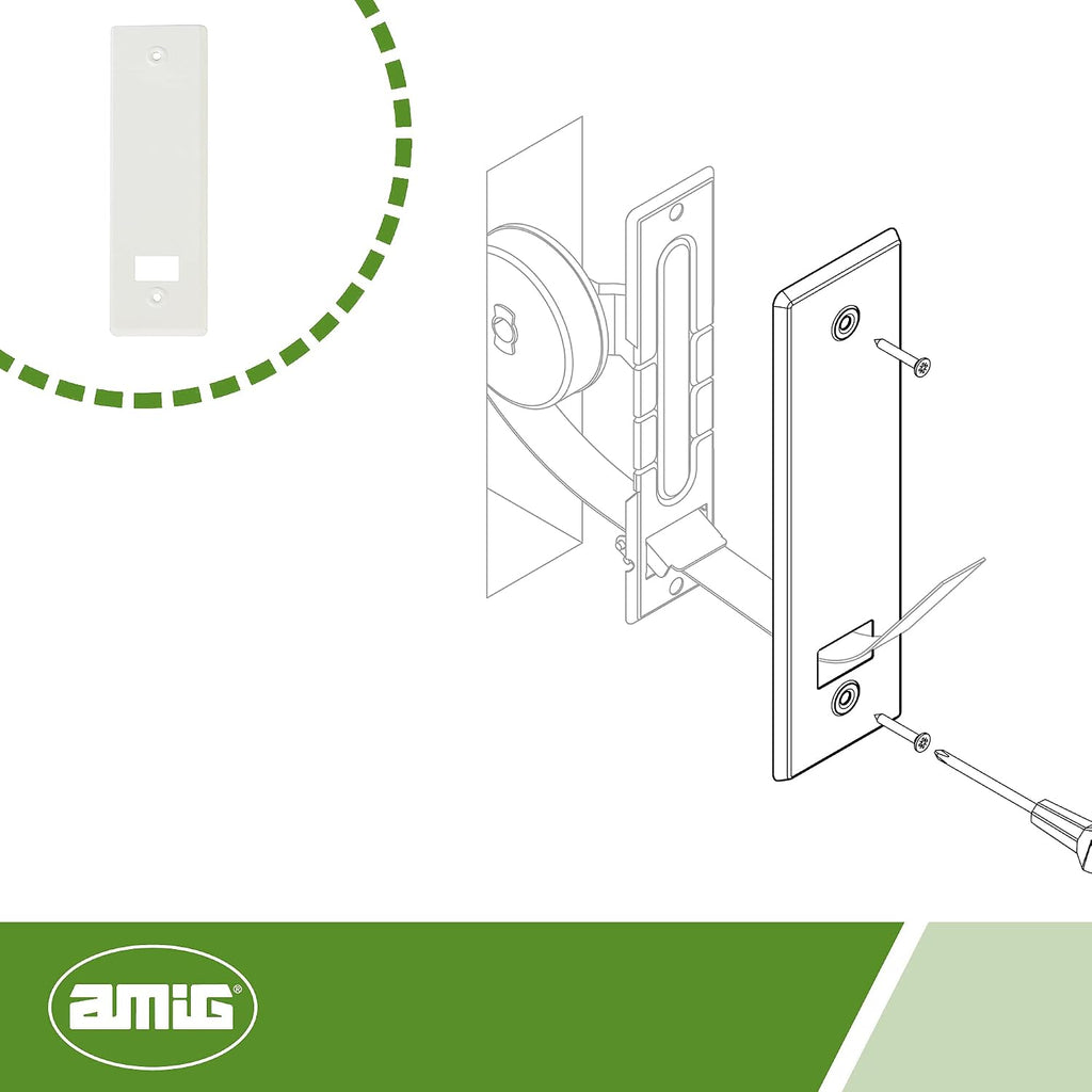  Amig - Trim Or Cover Made Of Aluminium Finished In White For Roller Blinds | Dimensions: 22 X 6.5 Cm | Distance Between Screws 17 Cm | Thickness 0.5 Mm
