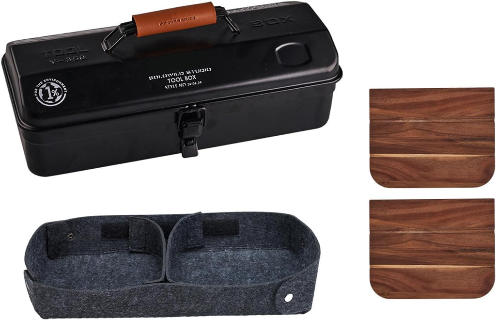  Boîte De Rangement En Métal Pour Outils De Camping - Convient Pour Le Camping - Avec Séparateurs Doublés En Feutre - Utilisation Intérieure Et Extérieure
