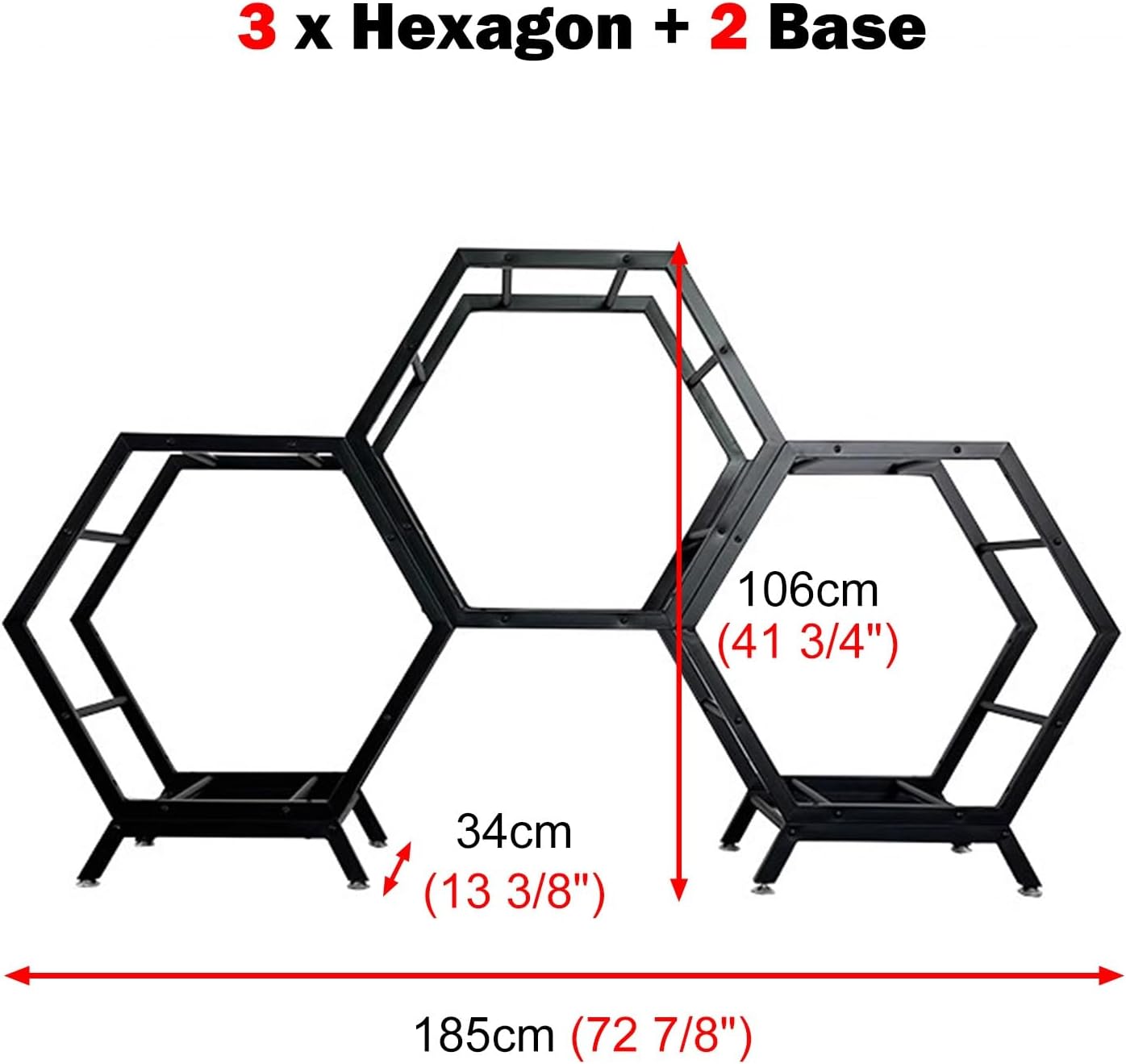  Générique Présentoir Multi-Jantes Robuste, Support De Rangement Hexagonal Empilable Pour Pneus, étagères Pour Roues De Véhicule, Montage Facile (3+2) Pour L'organisation Du Garage à Domicile.