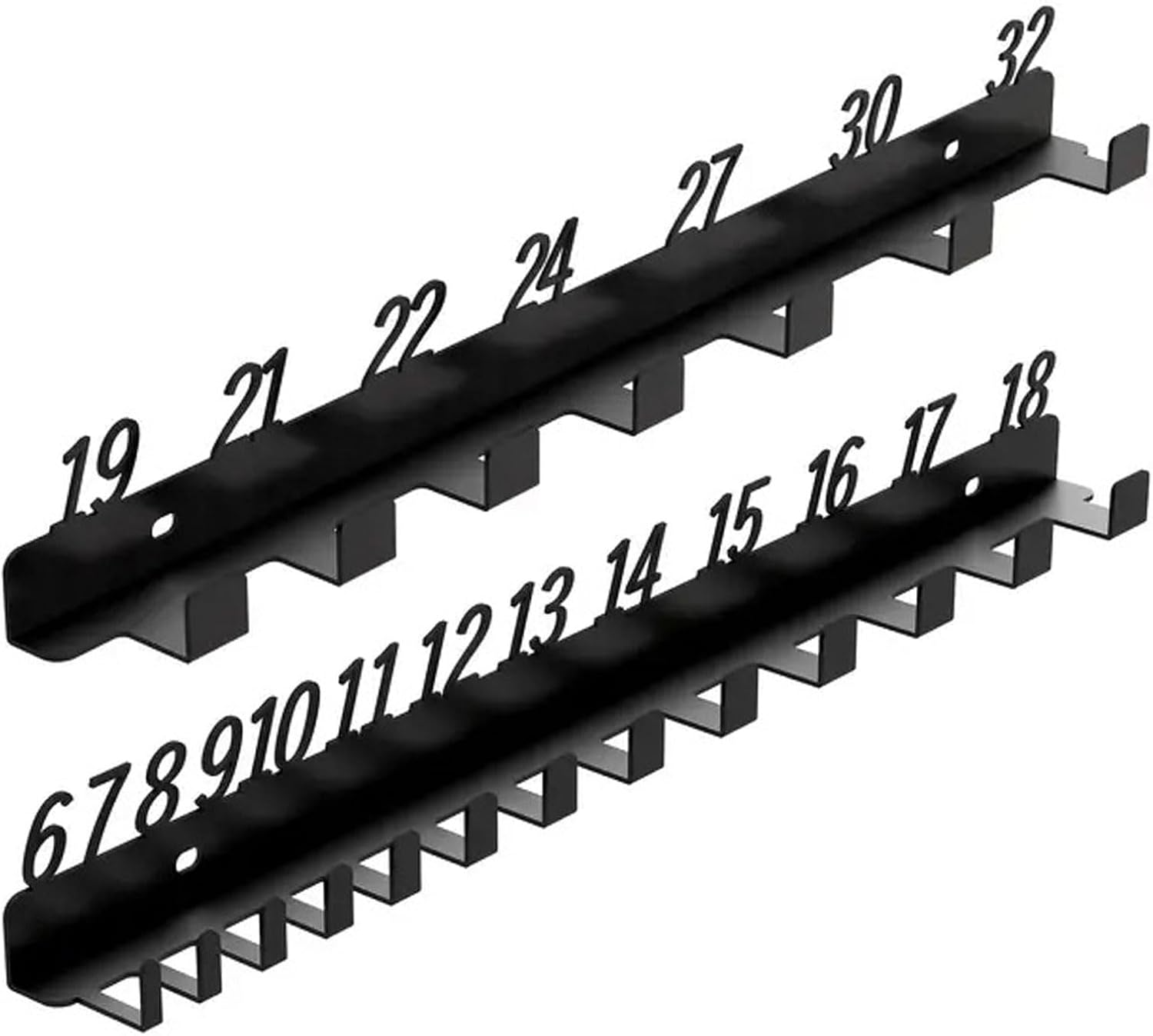  Support De Rangement Pour Clés De Garage, Emplacements Numérotés 6-18, 19-32, 6-32, Durables En Métal, Porte-outils, Emplacements Numérotés, Rangement De Vis