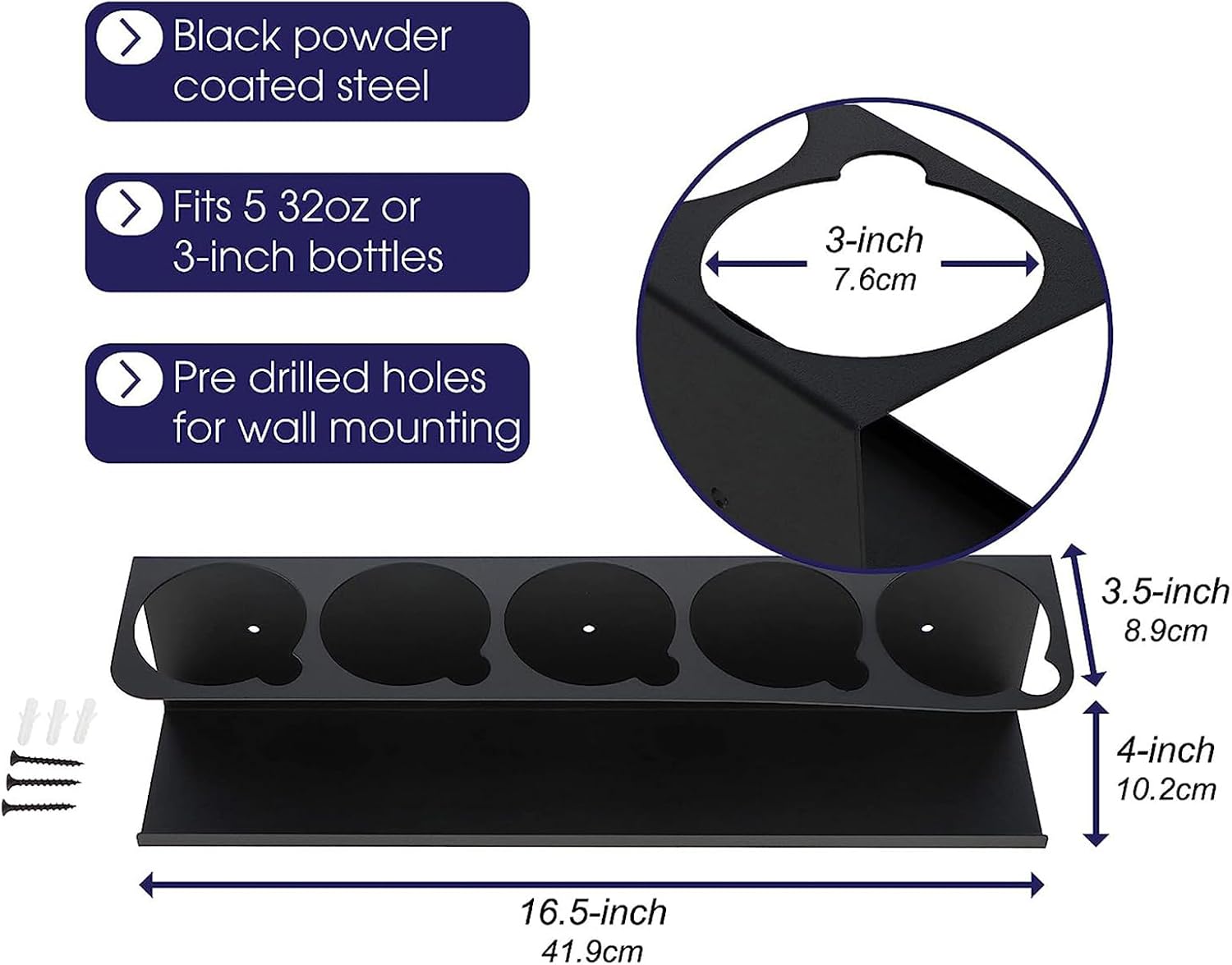 GENERIC Support De Tube De Calfeutrage – Rangement Mural D'atelier – Support De Flacon Pulvérisateur Monté Sur Table Pour Clé, Tournevis, Pour Atelier, Garage, Maison