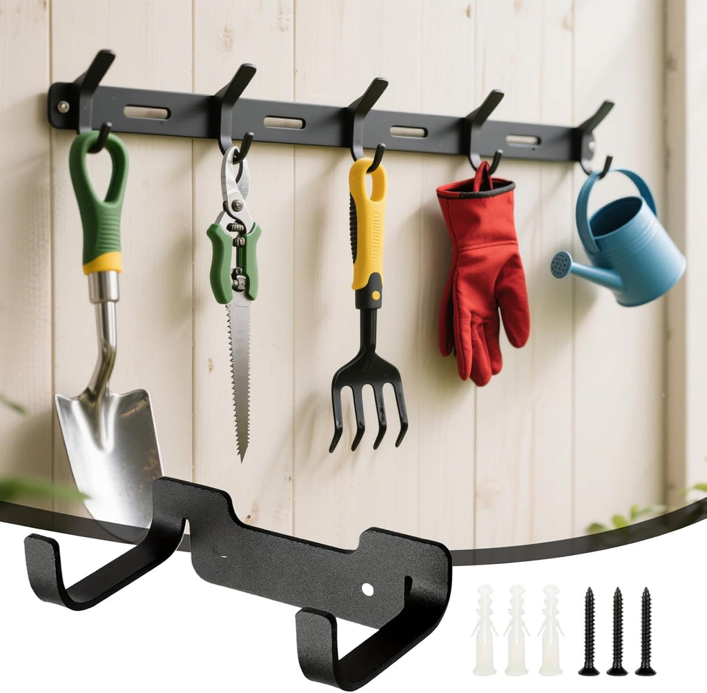  Crochets Garage Robustes,Porte-Ustensiles Jardin Et Utility - Système De Rangement Gain De Place Pour Placier Cave Buanderie Cuisine Jardin Organisation