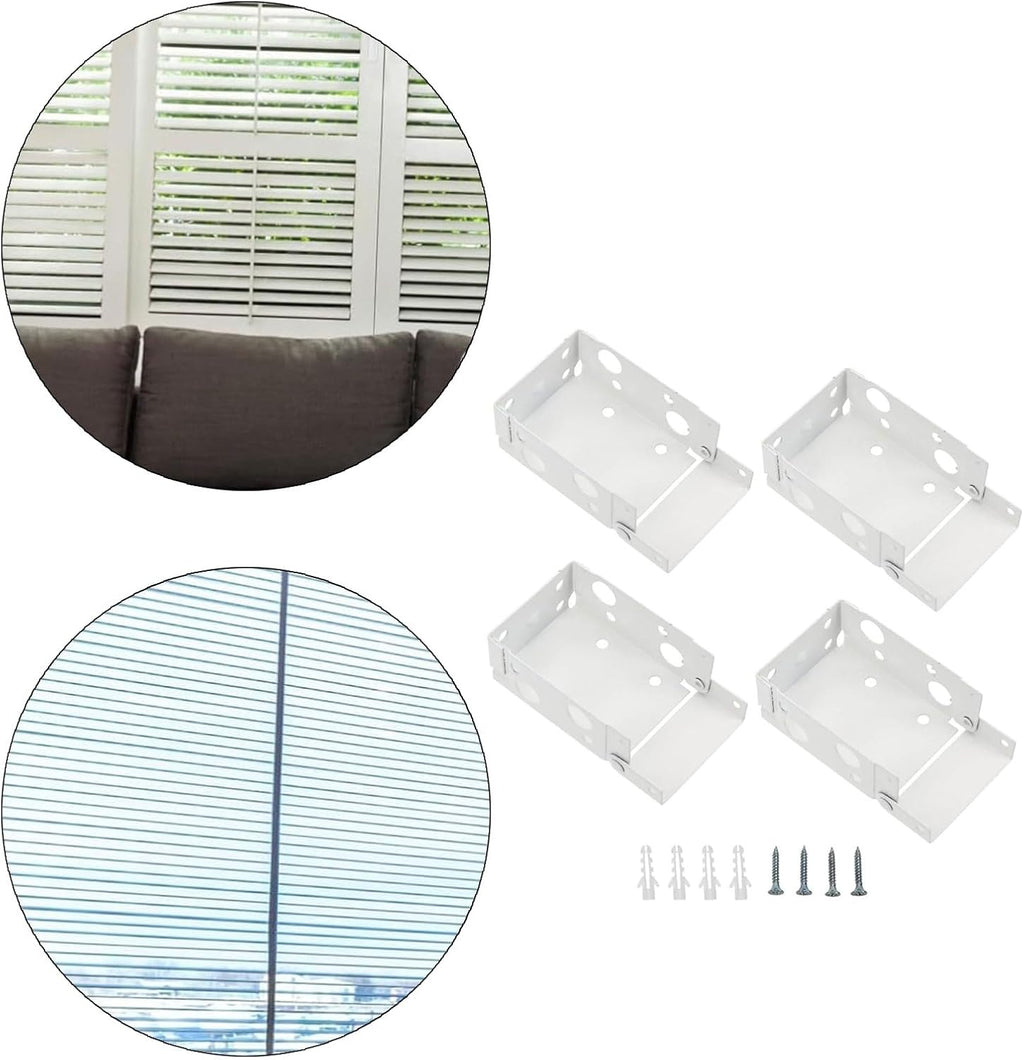  Supports De Traitements De Fenêtre Blancs 4 Pièces, Matériel De Rideau De Fenêtre Pour Une Installation Facile Et Une Durabilité Stable, Supports De De Stores Enrouleurs