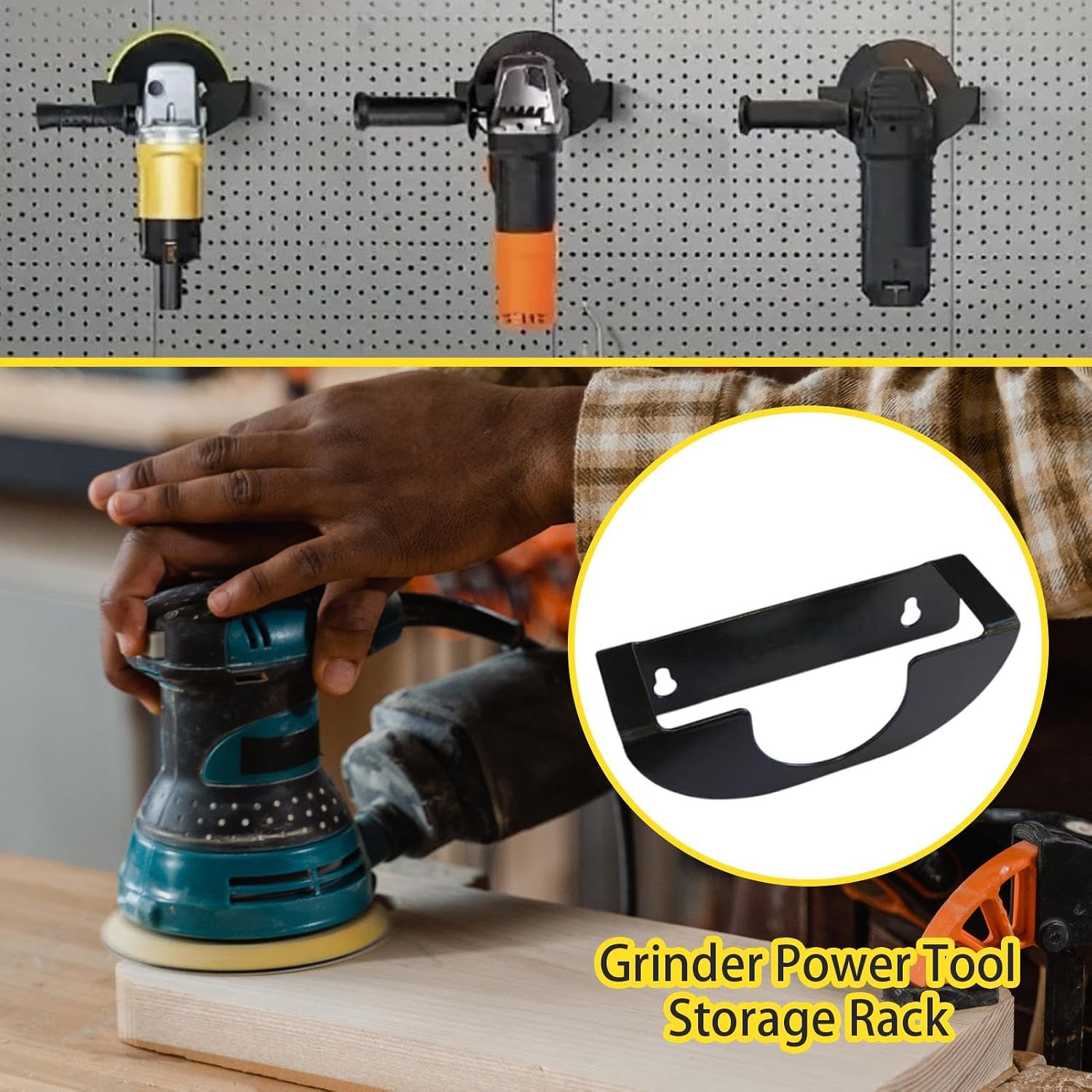  Porte-outils électriques, Porte-outils En Métal, Montage Mural, Robuste, Système De Rangement Résistant à L'usure, Organisateur De Garage Pour Meuleuse D'angle, Machine à Polir, 16 X 5 X 5 Cm
