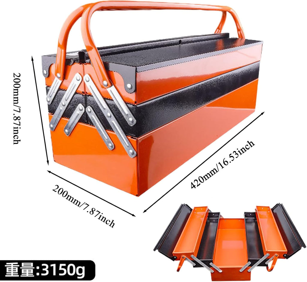  Boîte à Outils, Boîte à Outils Pliable, Corps Pliable Résistant à La Rouille, Système De Compartiments à Plusieurs Niveaux, Solution D'organisation Pour Bureaux, Garage Et Projets Domestiques