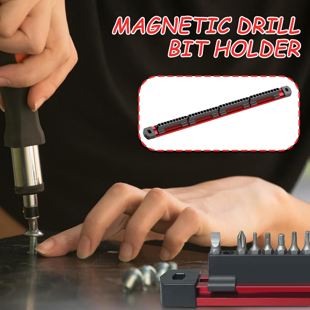 GENERIC Rangement Magnétique Pour Forets - Organiseur Mural à 40 Emplacements Pour Outils électriques - Organiseur De Douilles Magnétiques Pour électriciens, Réparation Automobile, Travail Du Bois, Garage